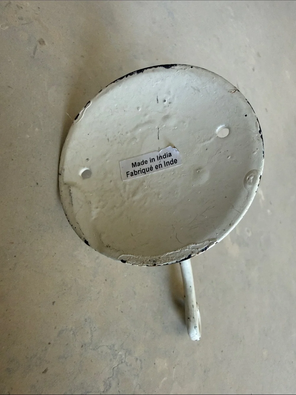 Vintage White Cast Iron Wall Hook